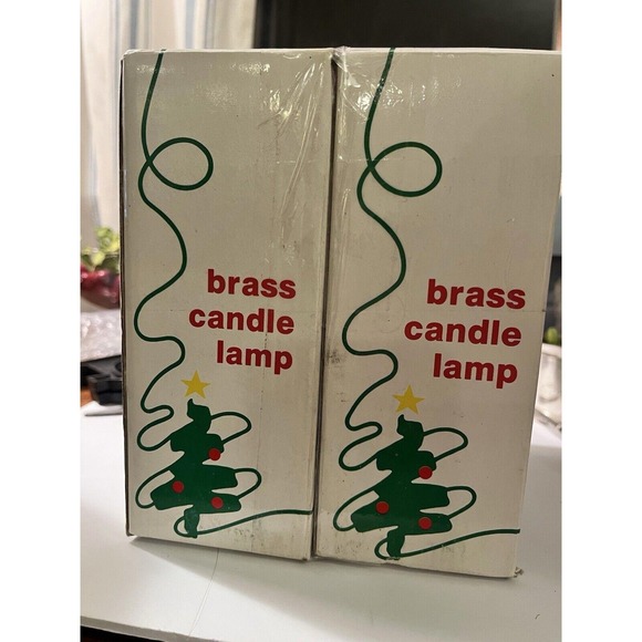 Vintage Brass Christmas Candle Lamps (4) by Trimmings Etc Electric 1990s - Picture 6 of 15
